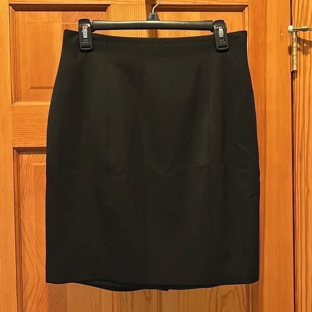 Tahari 100% Pure Wool Black Pencil Skirt Size 12 - Picture 3 of 9